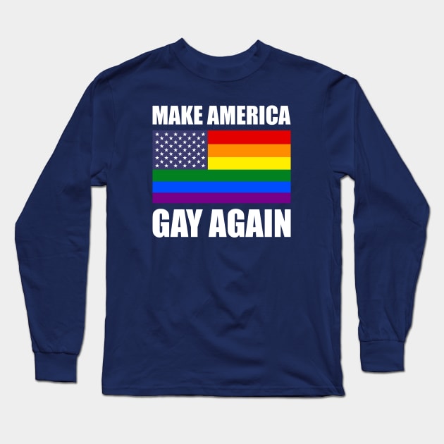 Rainbow LGBTQ American Pride Diversity Flag Long Sleeve T-Shirt by redhomestead